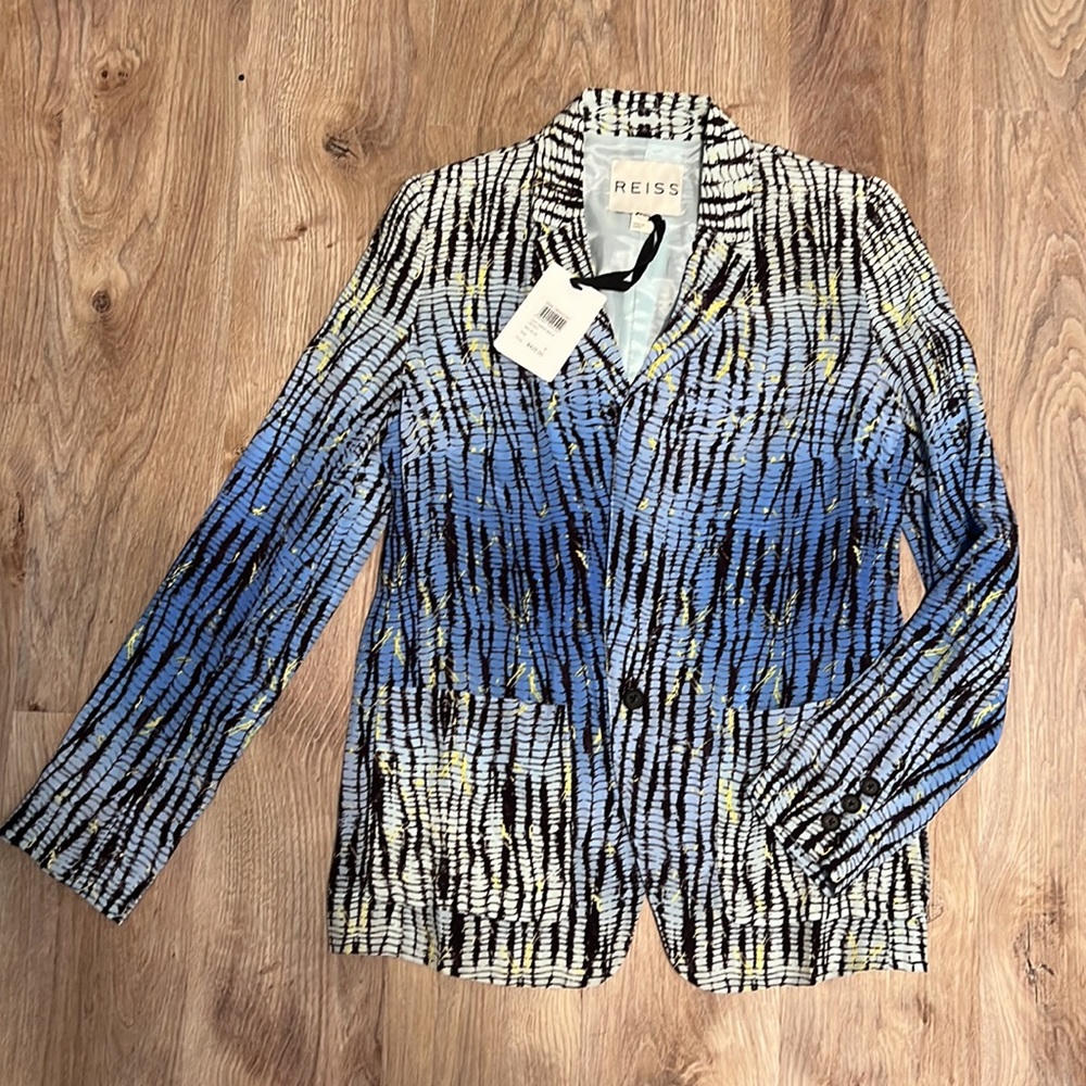 Reiss Silk Printed Blazer Jacket - Picture 11 of 13